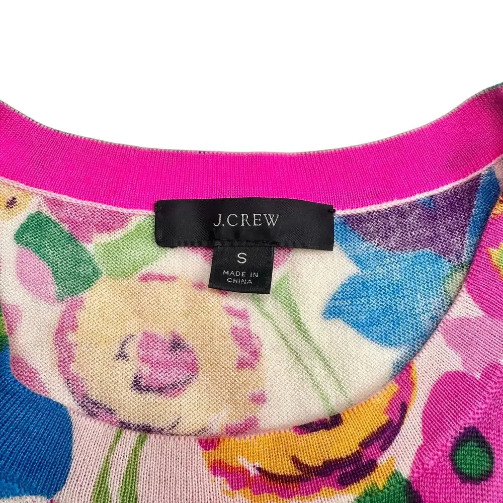 J. Crew | Women | Margot Floral Garden Merino Wool Crew Neck Sweater | Small